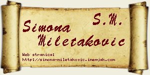 Simona Miletaković vizit kartica